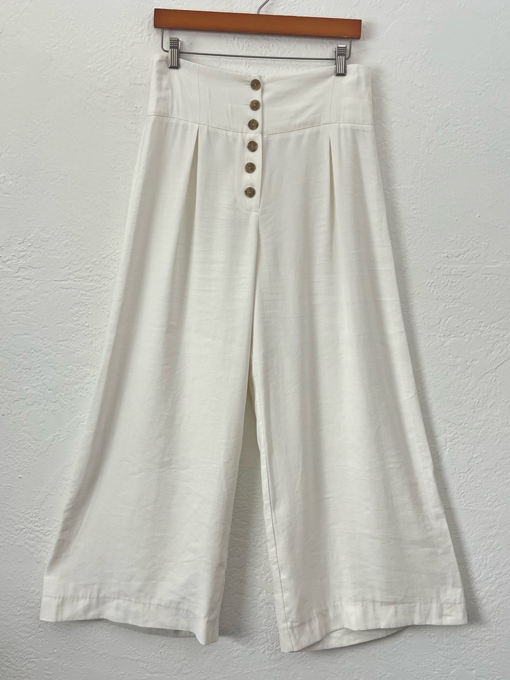 Gianni Bini ivory white wide leg trouser pants size 6